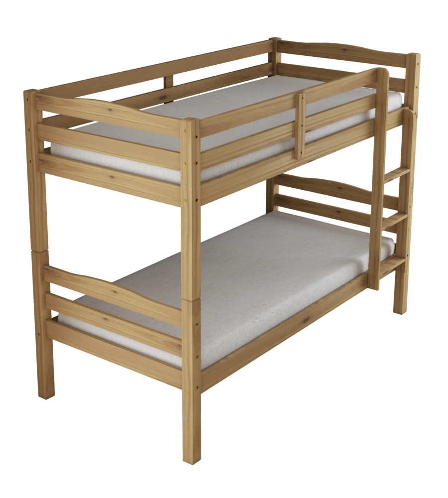 LETTO A CASTELLO "MARSIGLIA" IN PINO MASSELLO MIELE 90X190X150 CM